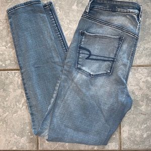 American Eagle Hi Rise Distressed Jegging 12 Xlong